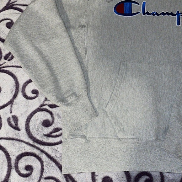 Large Mens Champion Hoodie Reverse Weave Grey - Picture 3 of 7